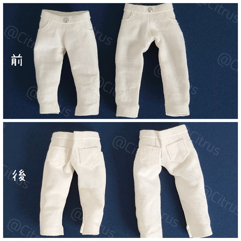 太めパンツ(アイボリー)【オビツ11】ノーマル/身長調整2サイズ