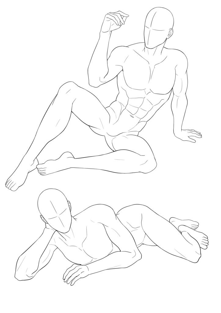 男の子線画ポーズ集【40POSE】