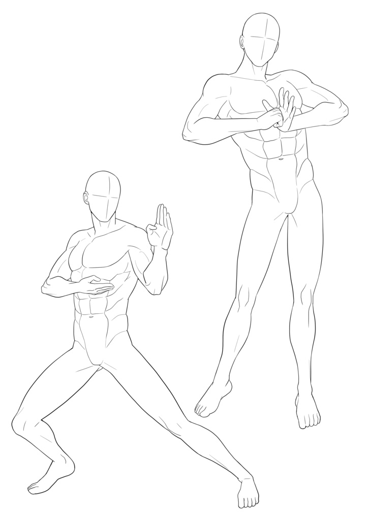 男の子線画ポーズ集【40POSE】