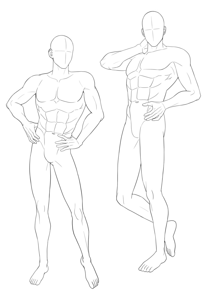 男の子線画ポーズ集【40POSE】