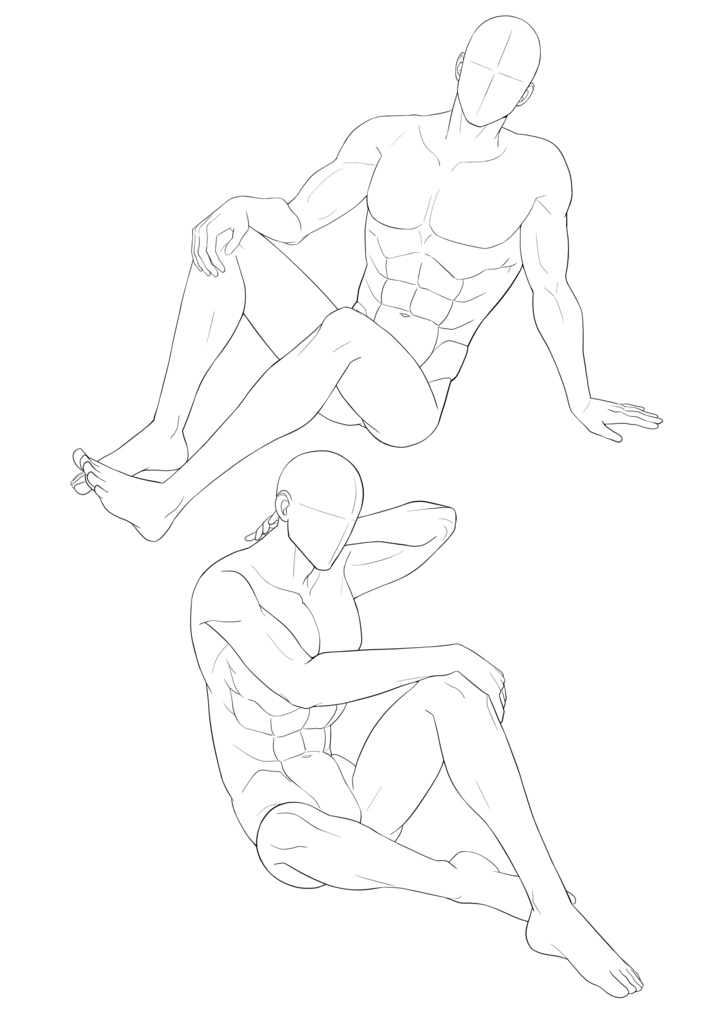 男の子線画ポーズ集【40POSE】