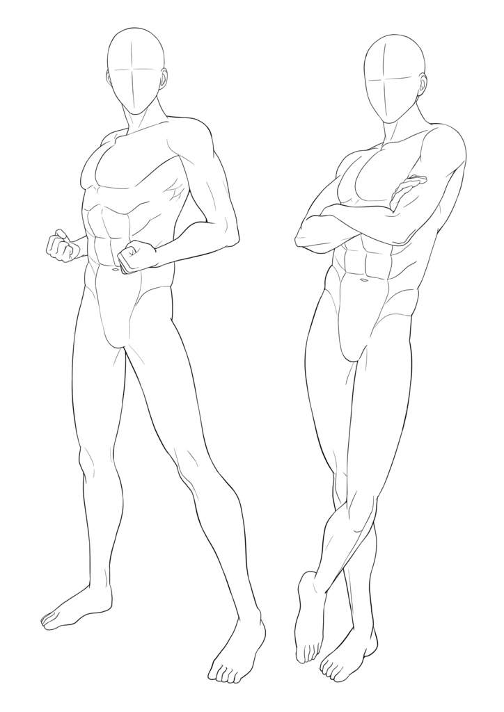 男の子線画ポーズ集【40POSE】