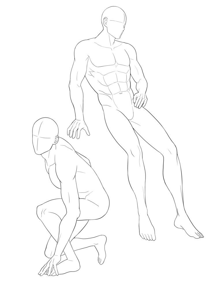 男の子線画ポーズ集【40POSE】