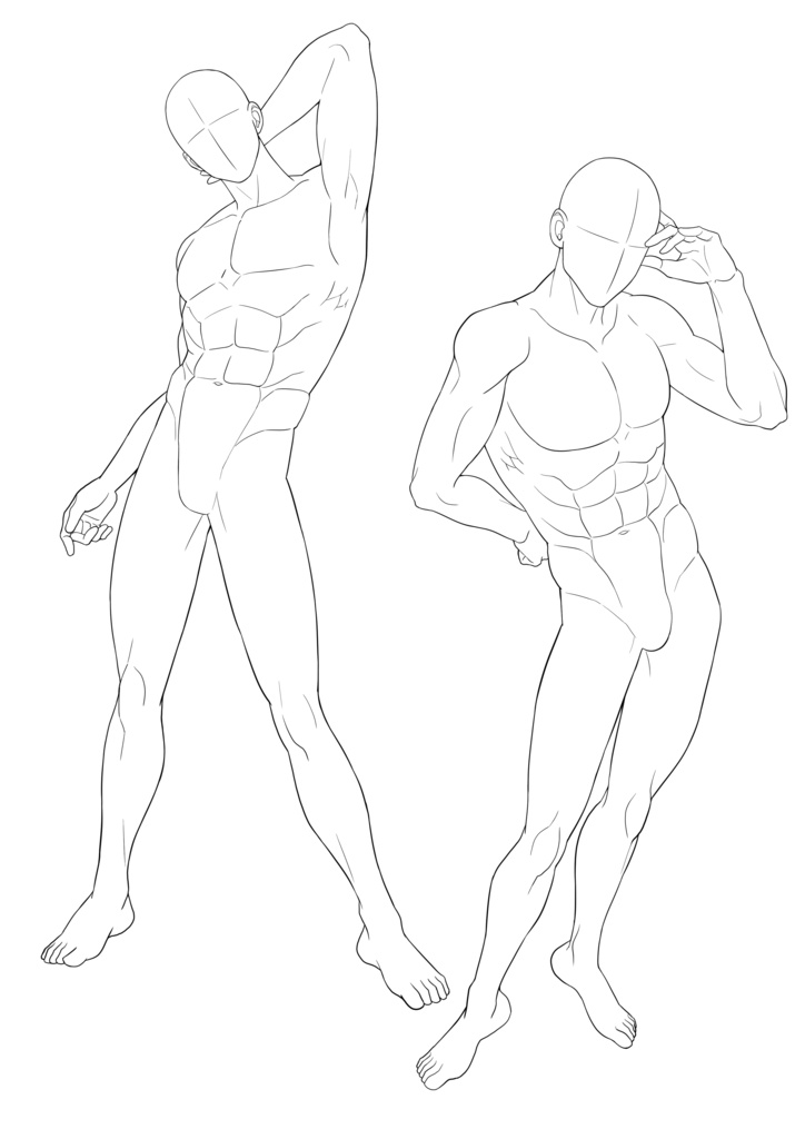 男の子線画ポーズ集【40POSE】