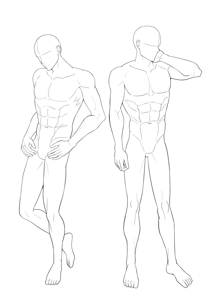 男の子線画ポーズ集【40POSE】