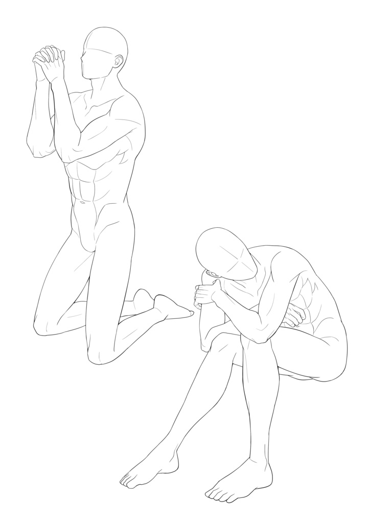 男の子線画ポーズ集【40POSE】