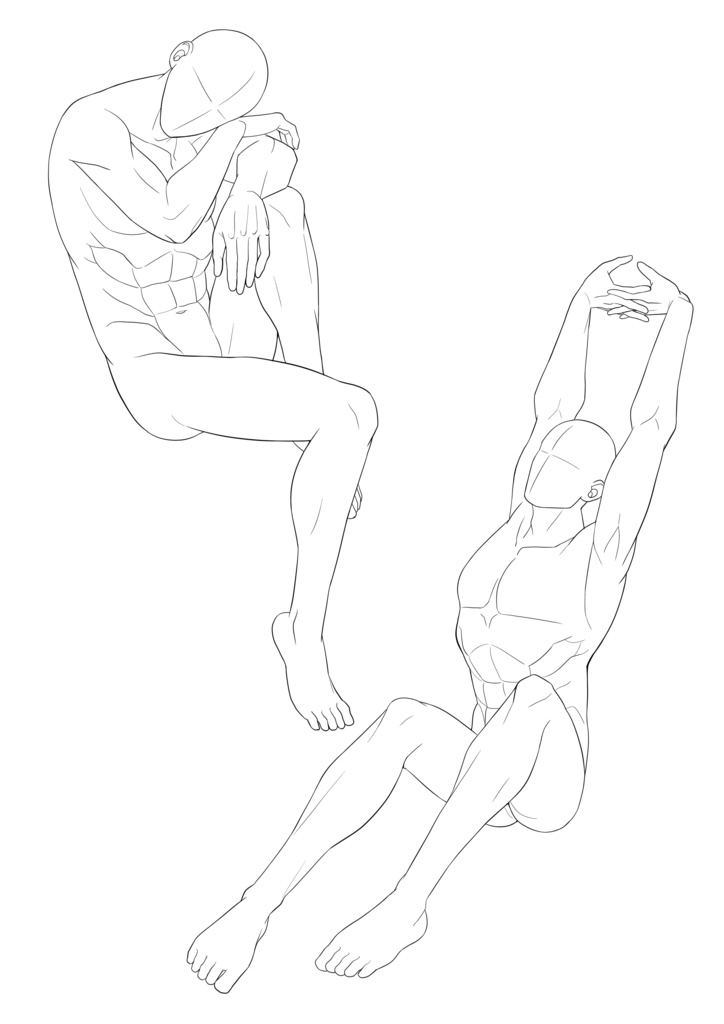 男の子線画ポーズ集【40POSE】