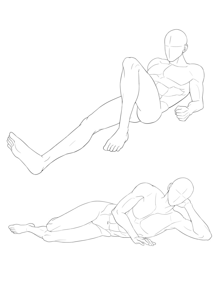 男の子線画ポーズ集【40POSE】