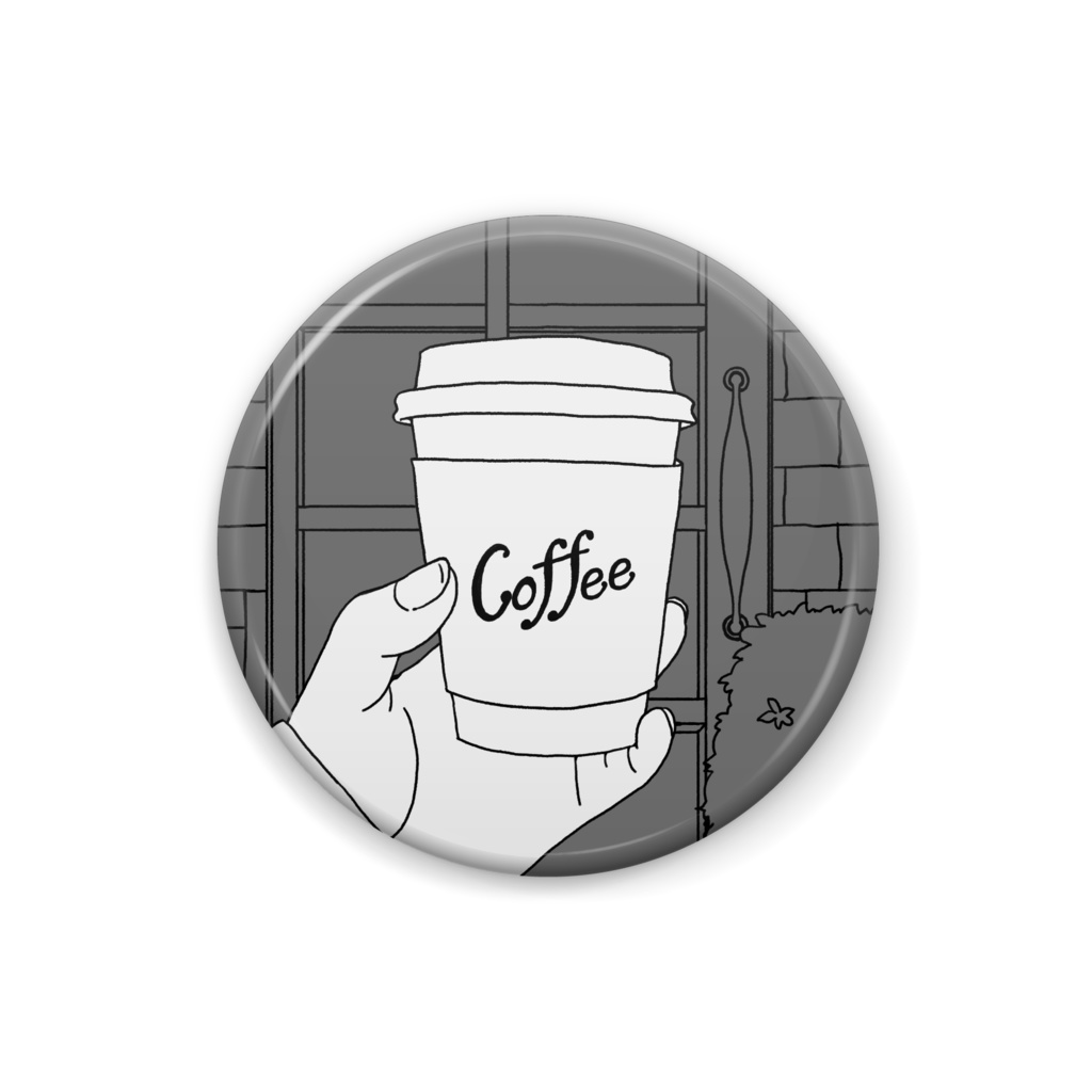 テイクアウトしたコーヒーのバッジ