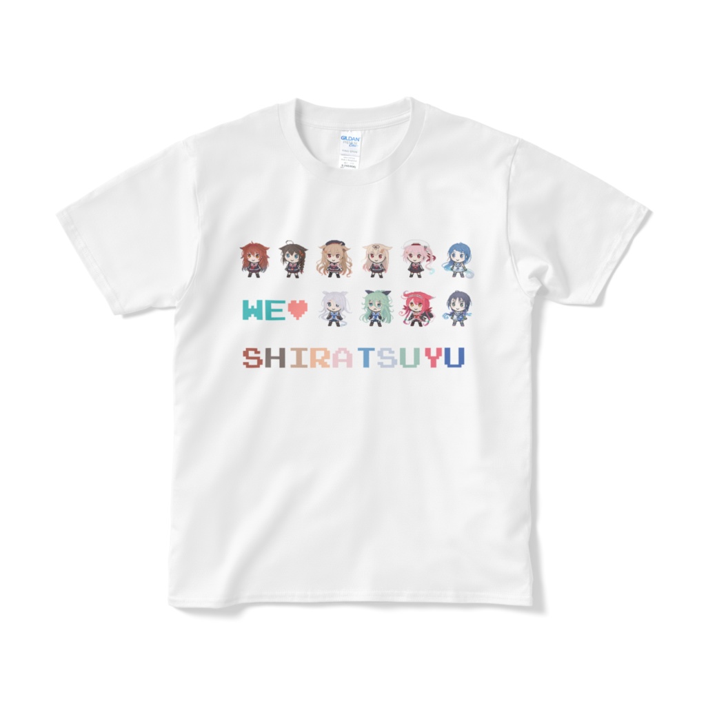 白露型ドット絵「WE♥SHIRATSUYU」Tシャツ