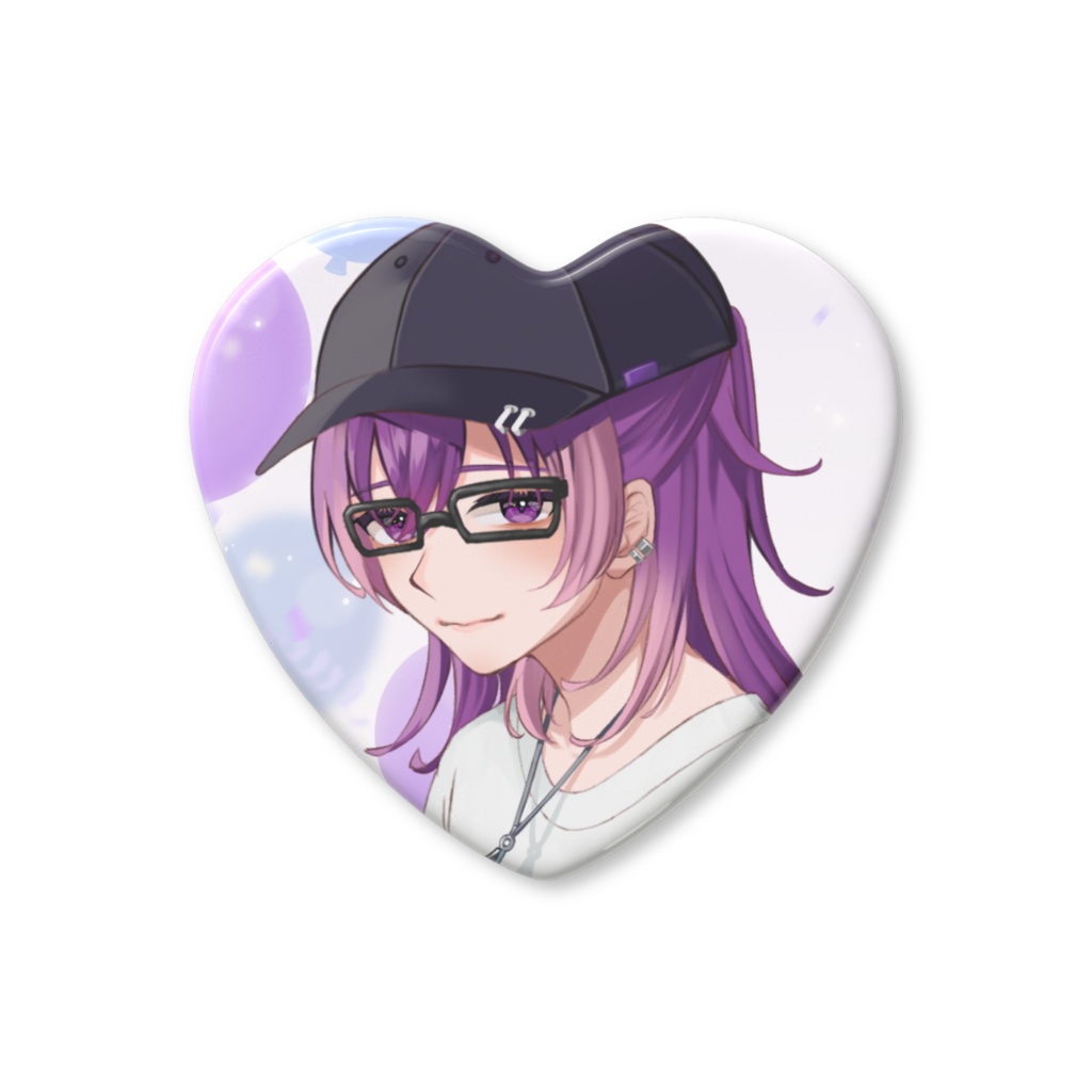 朔真イリス ハート型 缶バッジ