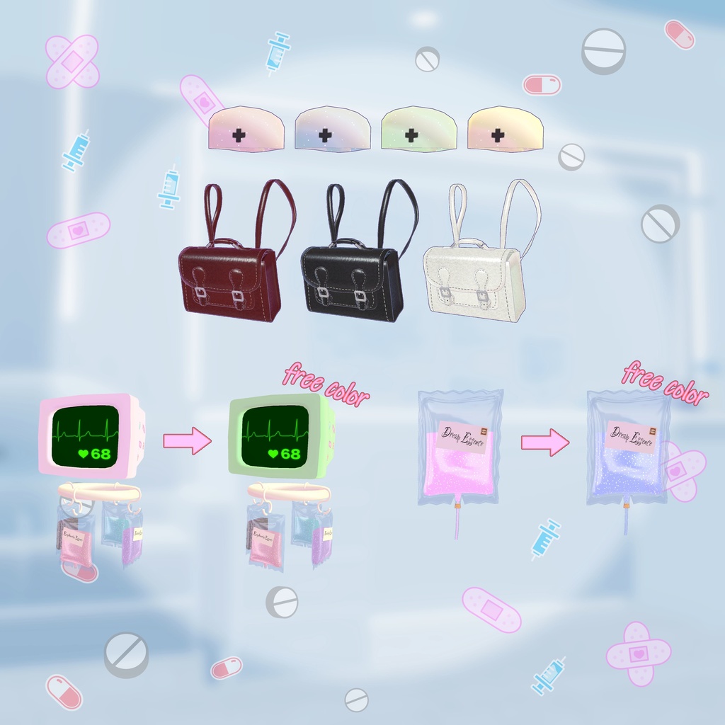 【撫でられギミック付き❣】パステルビートナース-Pastel Beat Nurse-💟3アバター対応💟