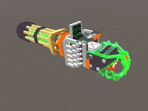 【VRchat推奨fbxモデル】よいこのボクセルガトリング