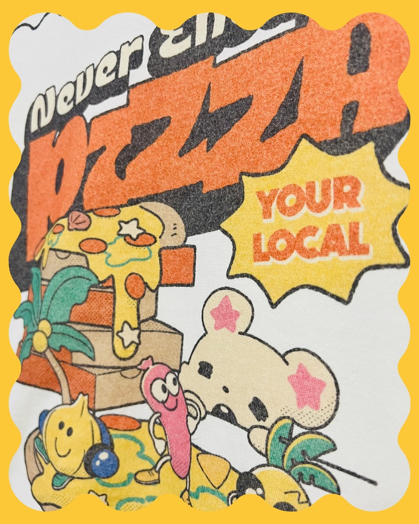 PIZZA Tシャツ🍕YUM YUM PIZZA .Ver