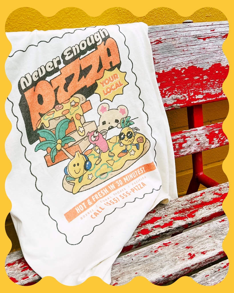 PIZZA Tシャツ🍕YUM YUM PIZZA .Ver