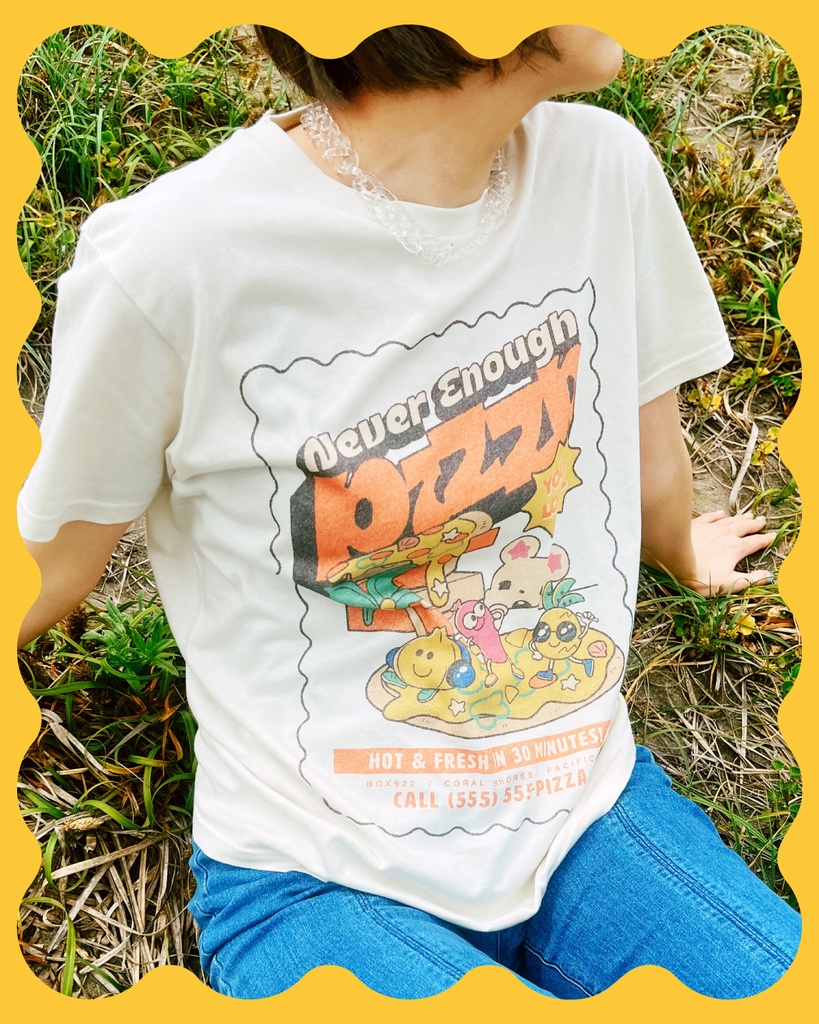 PIZZA Tシャツ🍕YUM YUM PIZZA .Ver