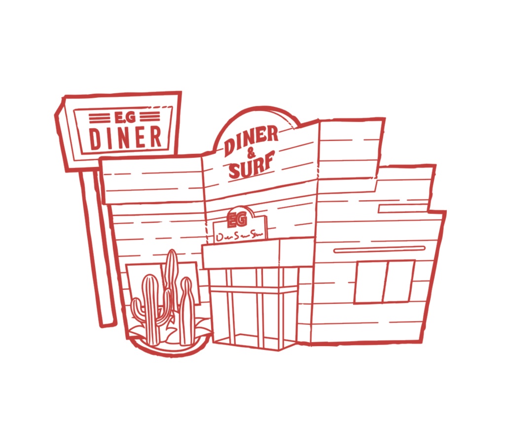 E.G.DINERコラボTシャツ【キッズあり】