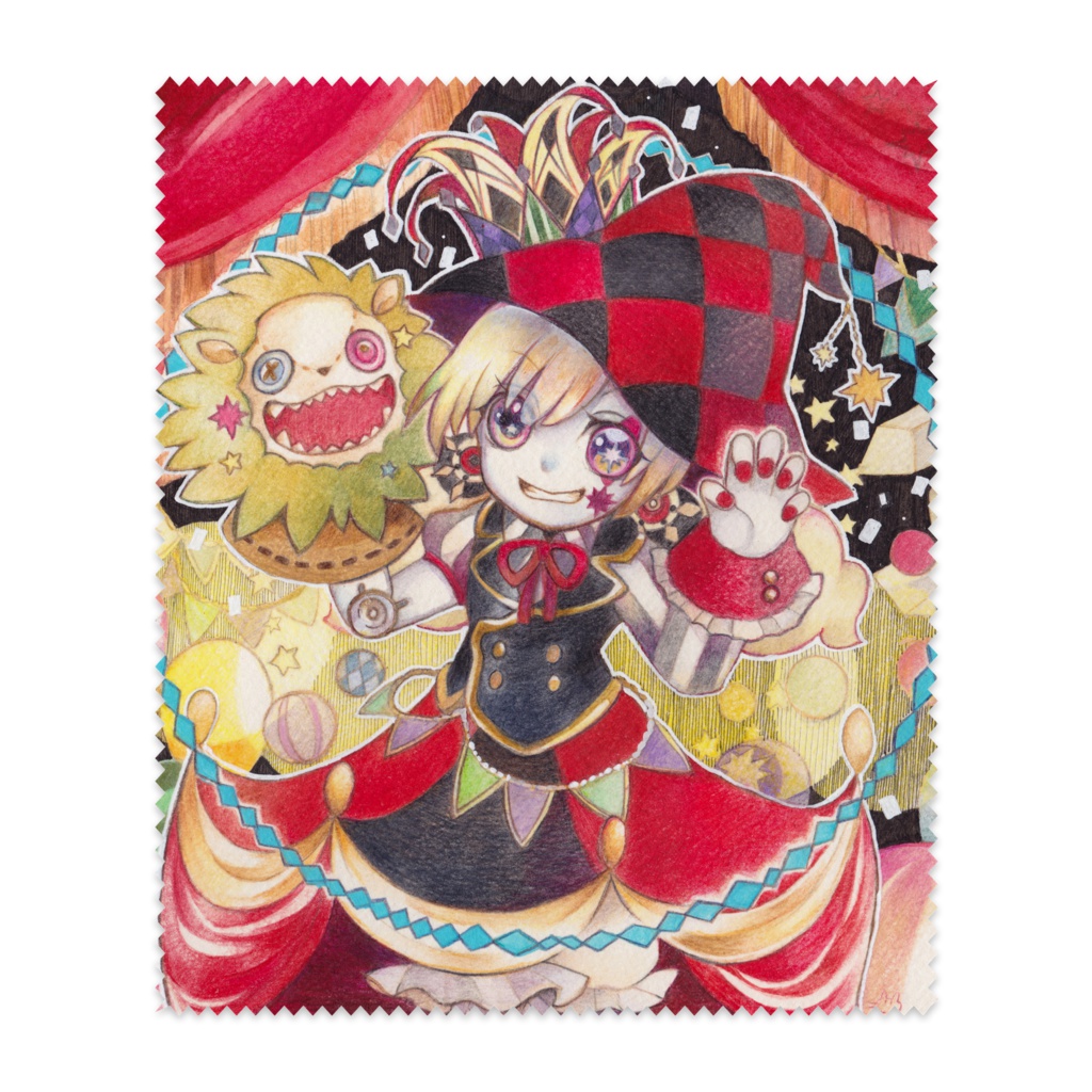 【メガネ拭き】赤っぽい絵