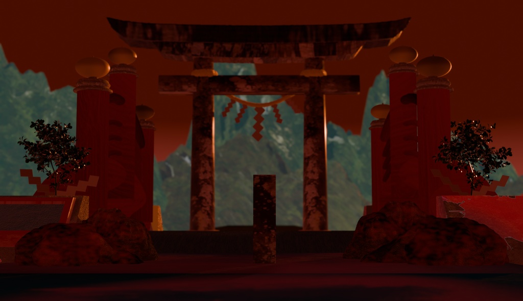 【3Dモデル】和風の鳥居 Japanese Torii Gate