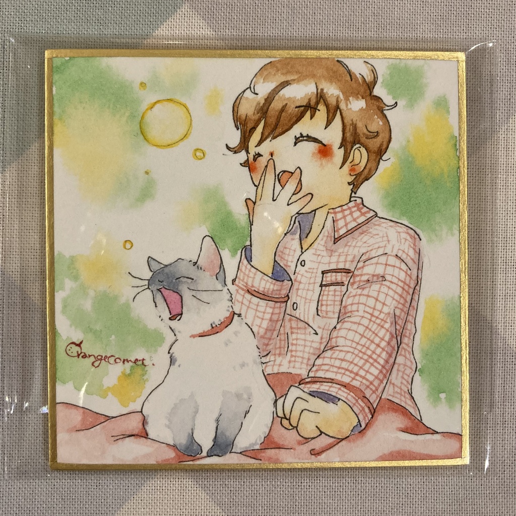 ミニ色紙原画『ねこファンタジア』①