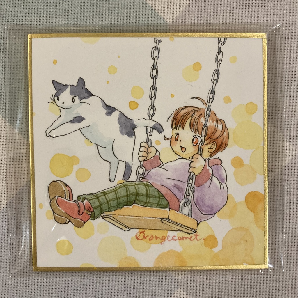 ミニ色紙原画『ねこファンタジア』①