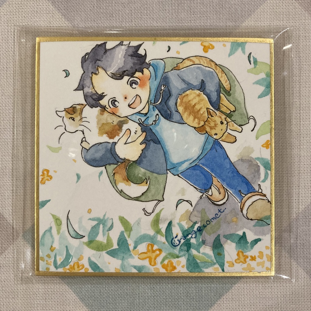 ミニ色紙原画『ねこファンタジア』②