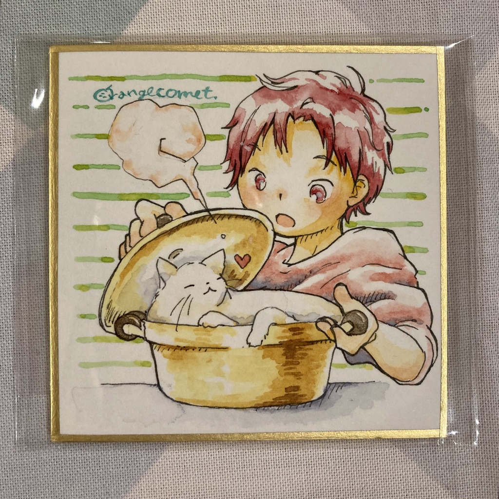 ミニ色紙原画『ねこファンタジア』②