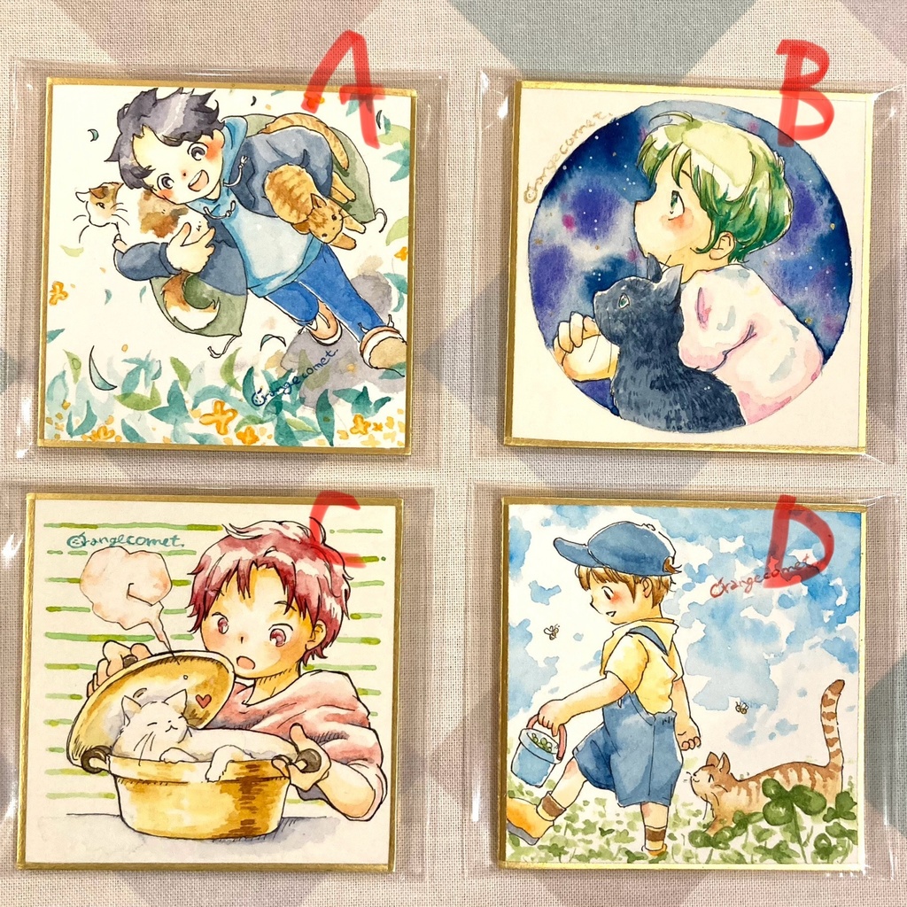 ミニ色紙原画『ねこファンタジア』②