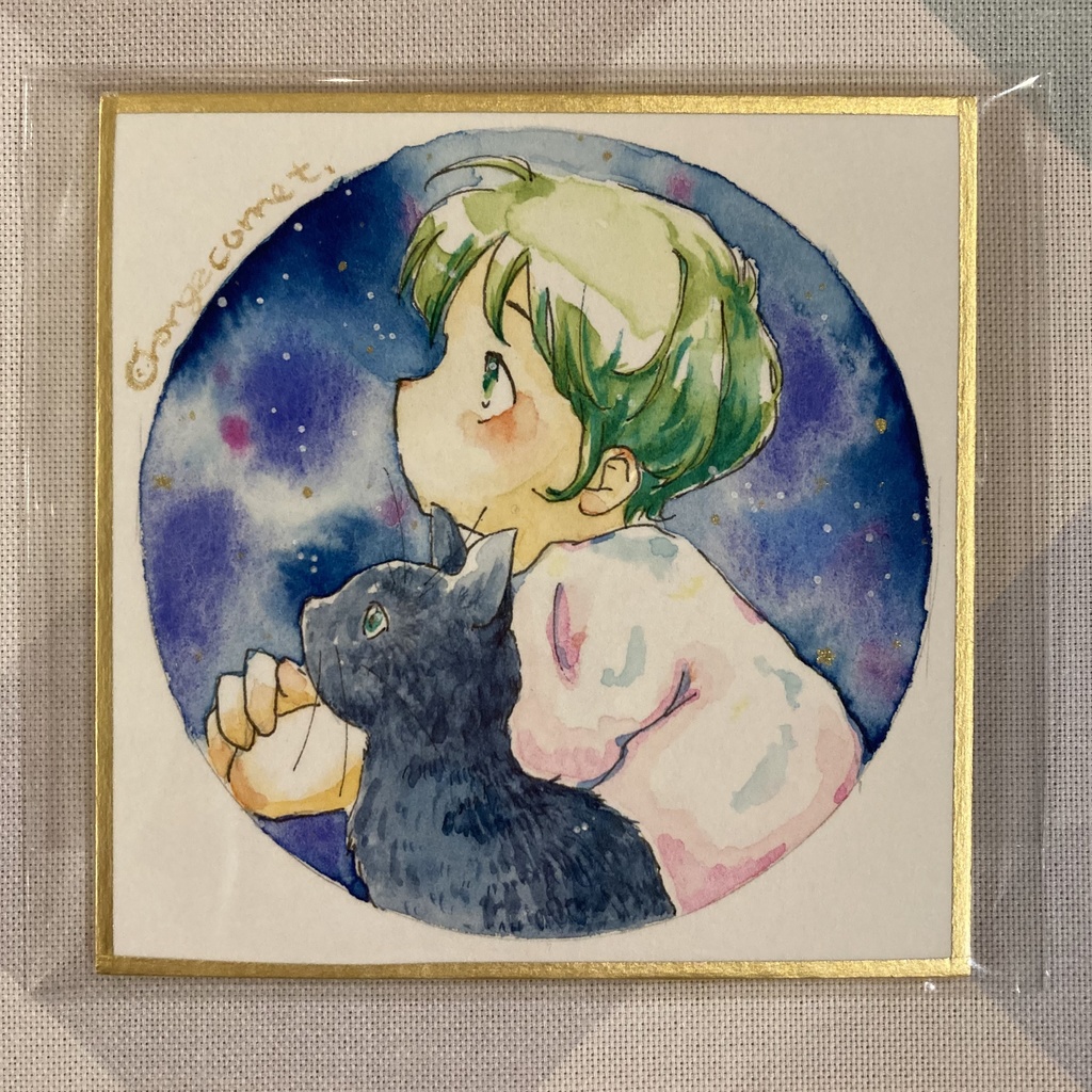 ミニ色紙原画『ねこファンタジア』②