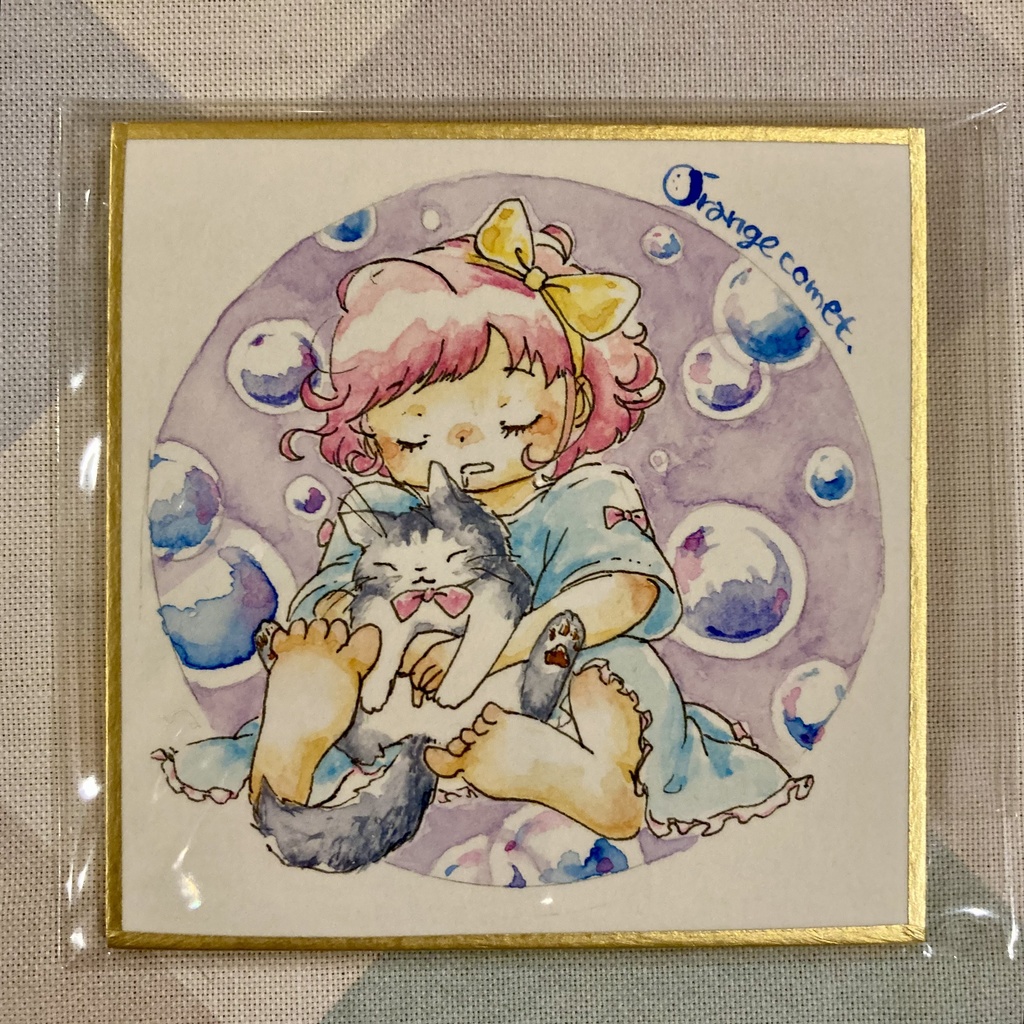 ミニ色紙原画『ねこファンタジア』③