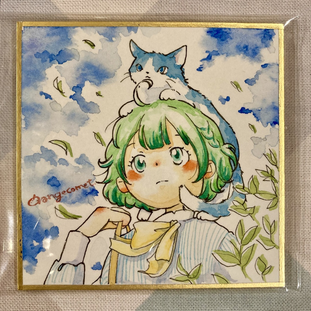 ミニ色紙原画『ねこファンタジア』③