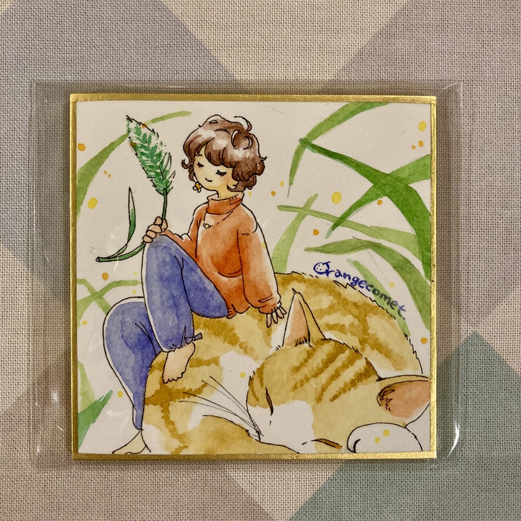 ミニ色紙原画『ねこファンタジア』③