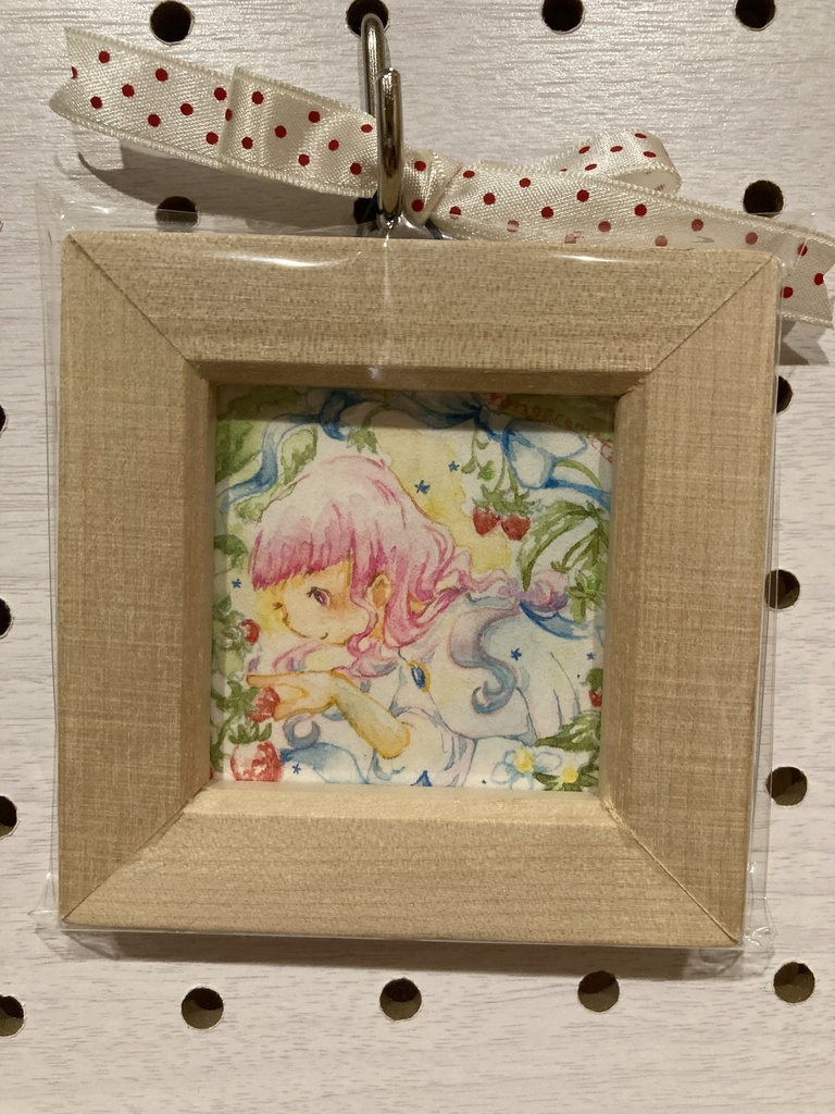 ミニ額原画『いちごと女の子』🍓