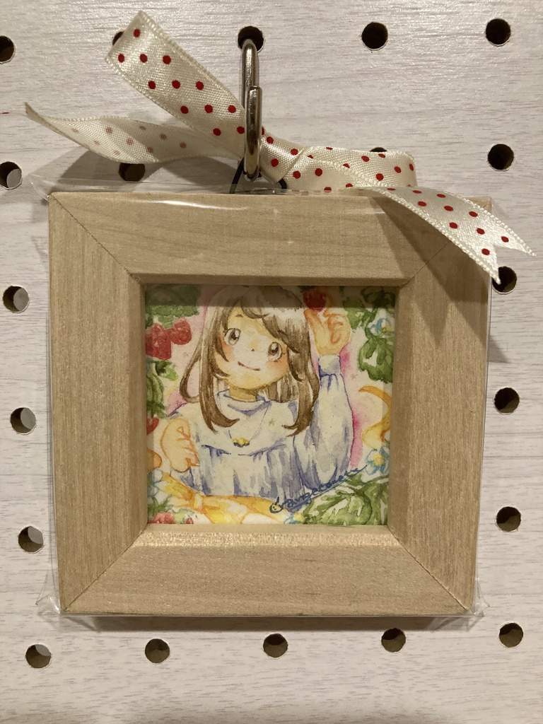 ミニ額原画『いちごと女の子』🍓