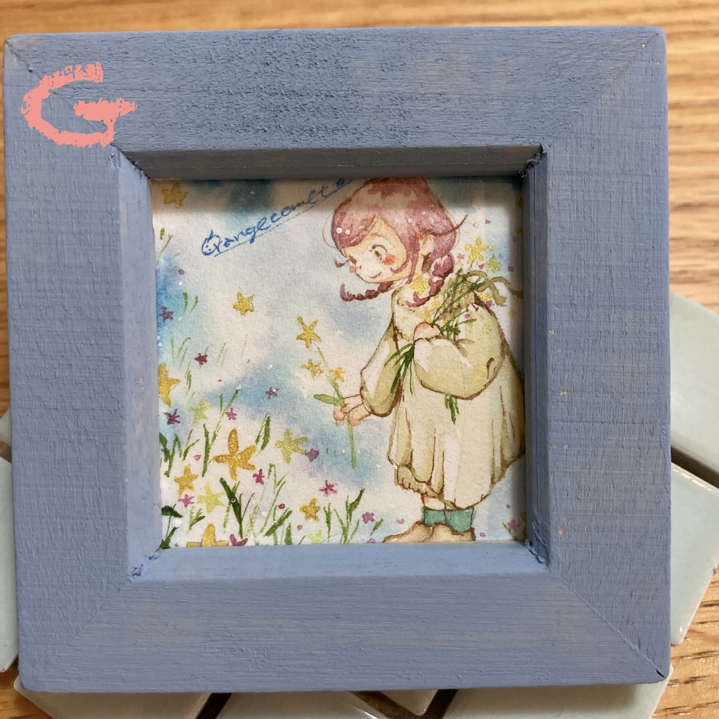 ミニ原画「星と女の子たち」