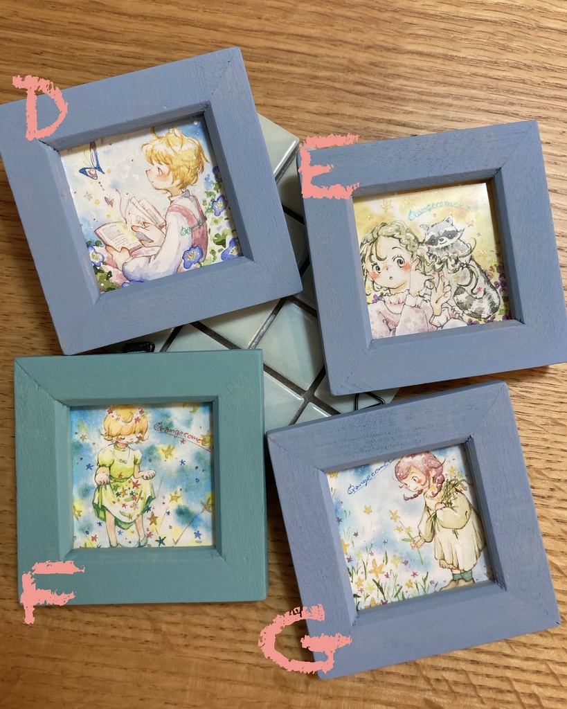 ミニ原画「星と女の子たち」