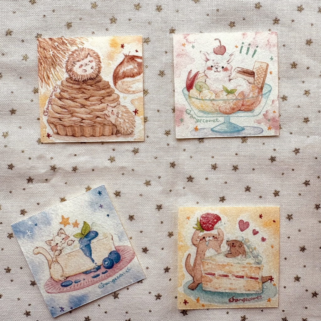 スイーツアニマルズシール４枚組