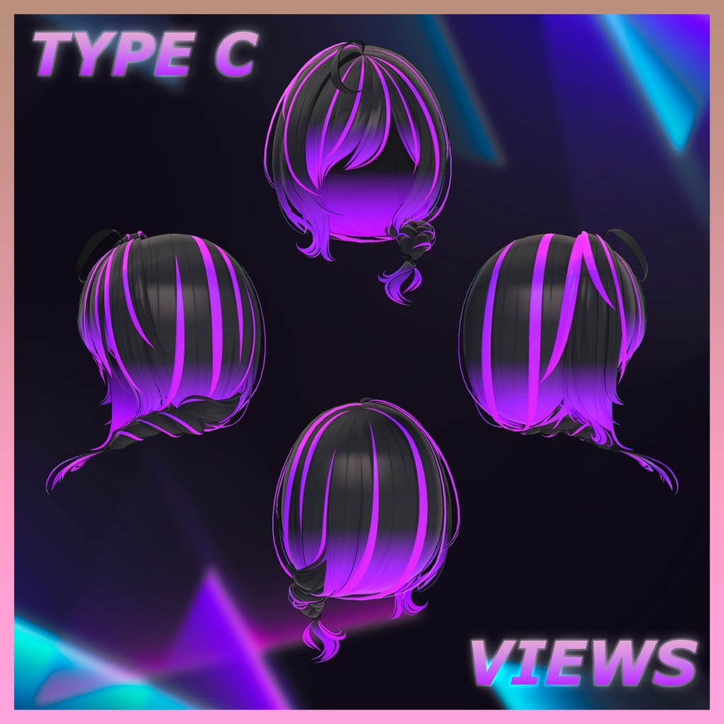 Flow Braid Hair Highlights Texture 【VRC Hair Texture - BLACK SMITH】