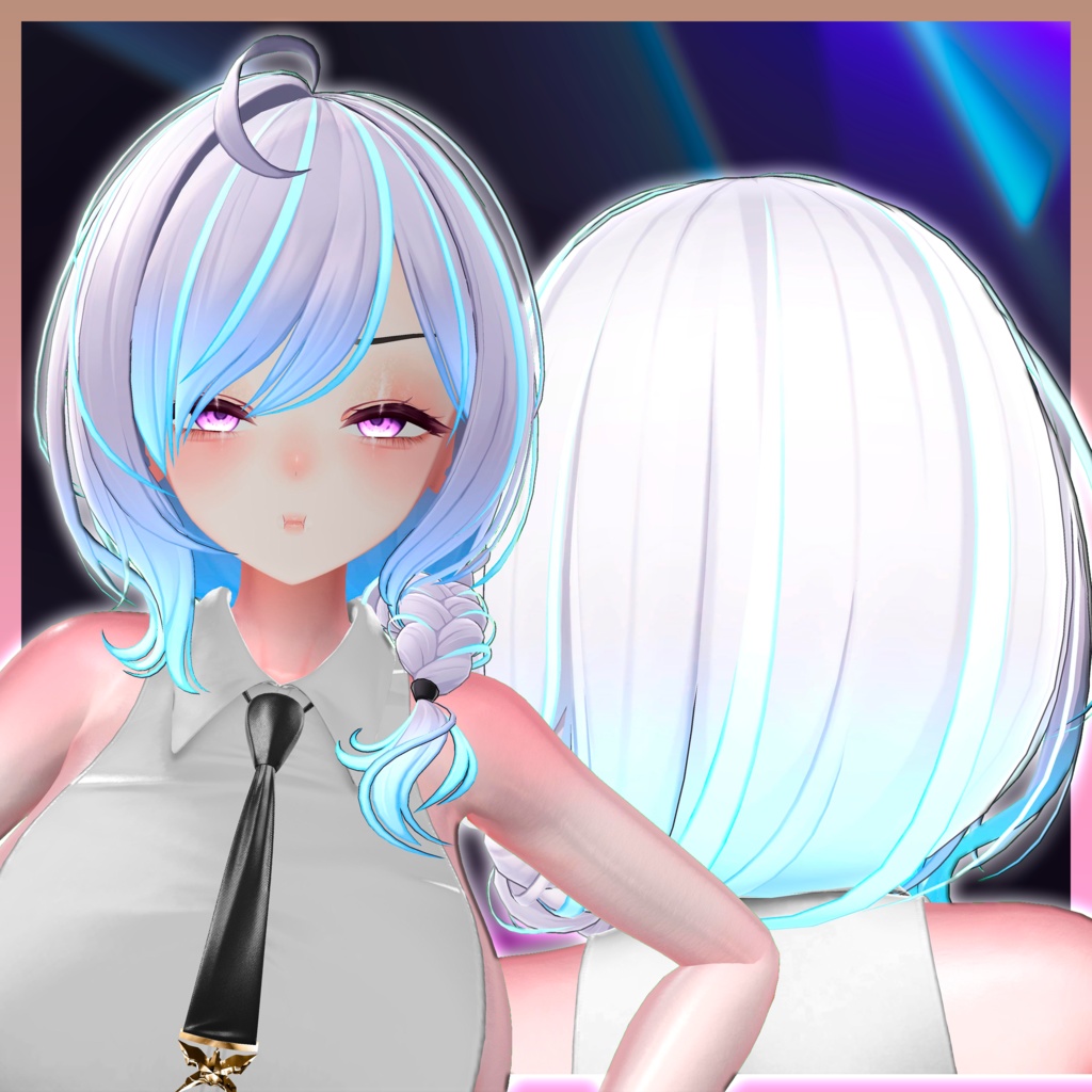 Flow Braid Hair Highlights Texture 【VRC Hair Texture - BLACK SMITH】