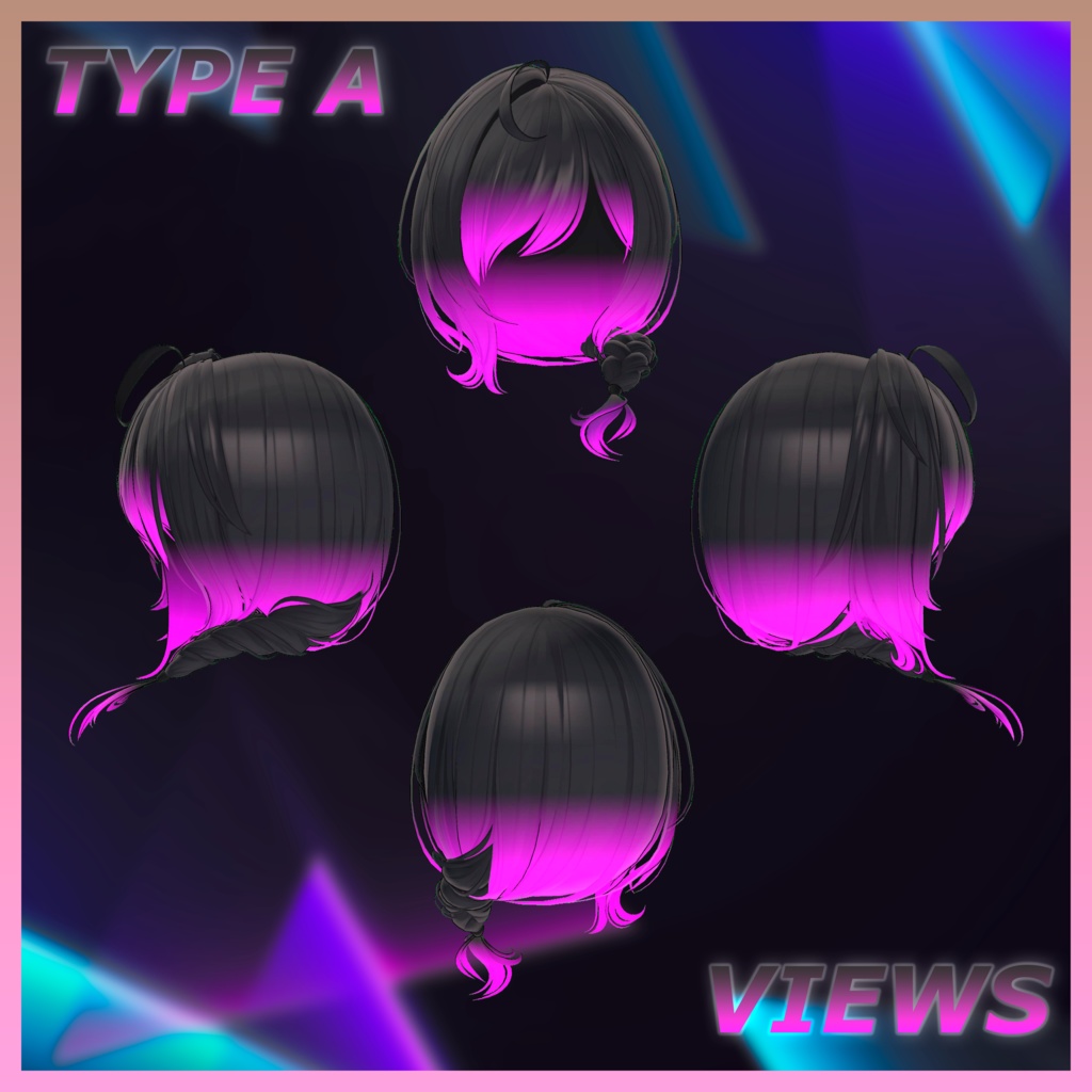 Flow Braid Hair Highlights Texture 【VRC Hair Texture - BLACK SMITH】