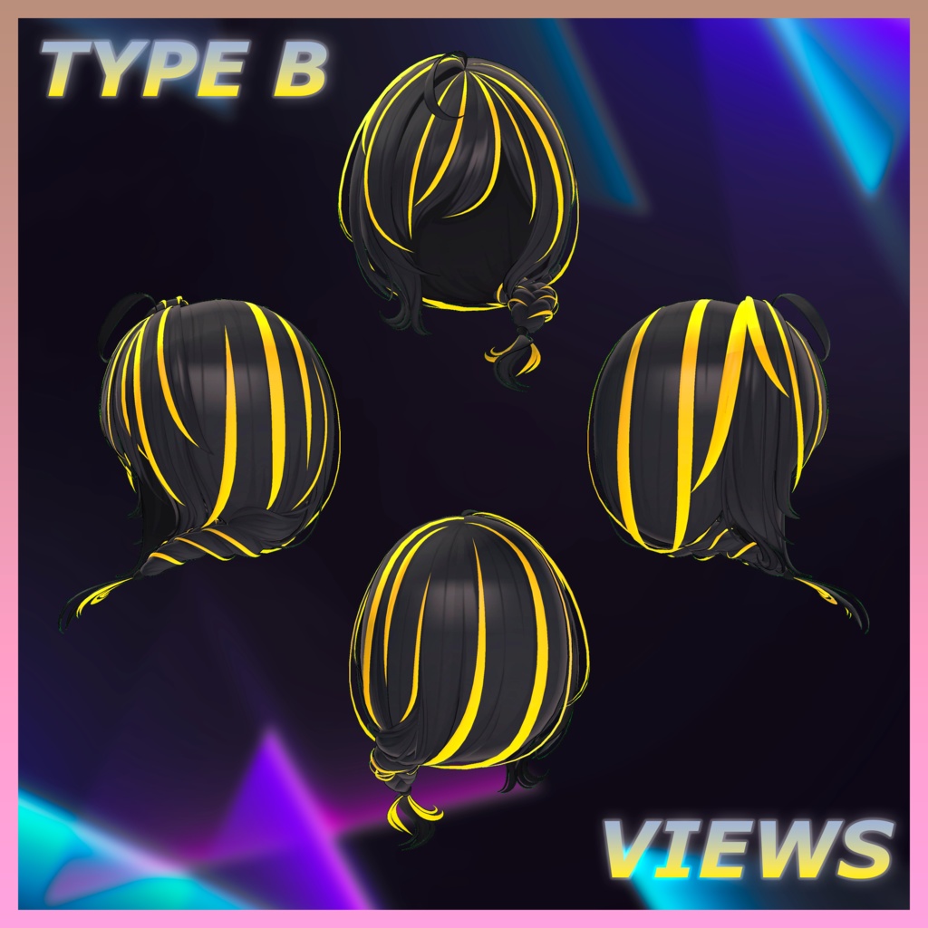 Flow Braid Hair Highlights Texture 【VRC Hair Texture - BLACK SMITH】