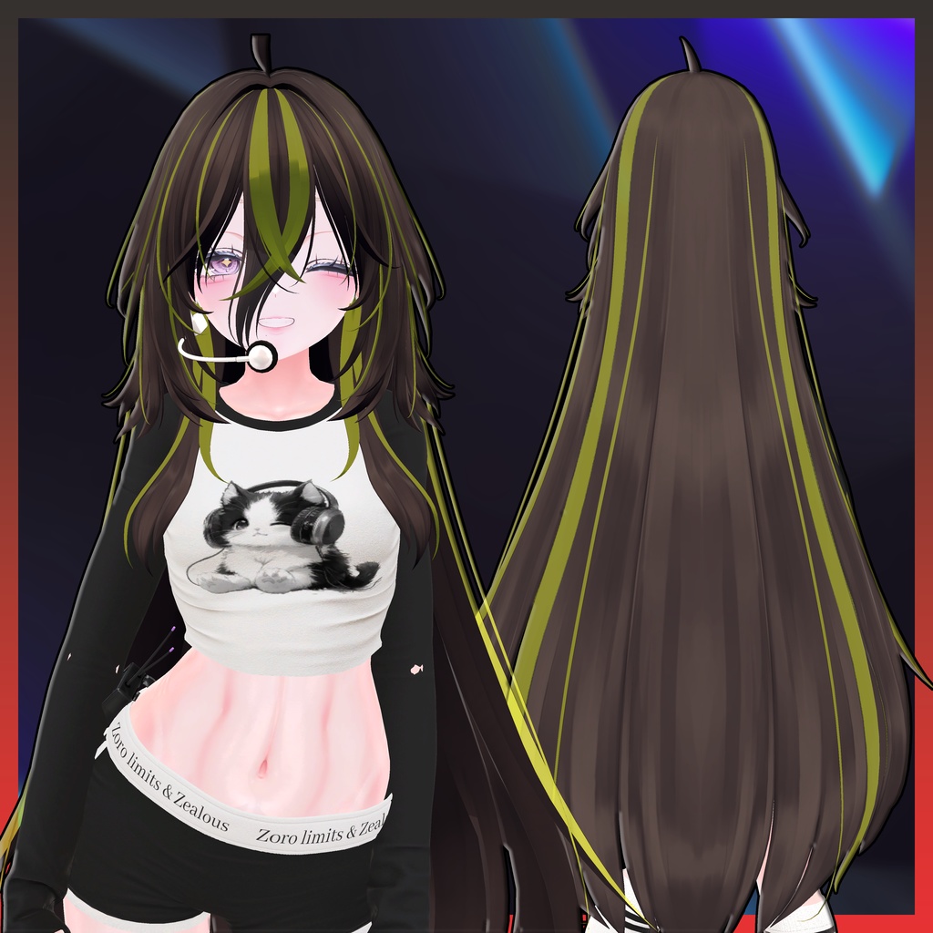 H02 よふかしロング Highlights Texture 【VRC Hair Texture - きりはら製作所】