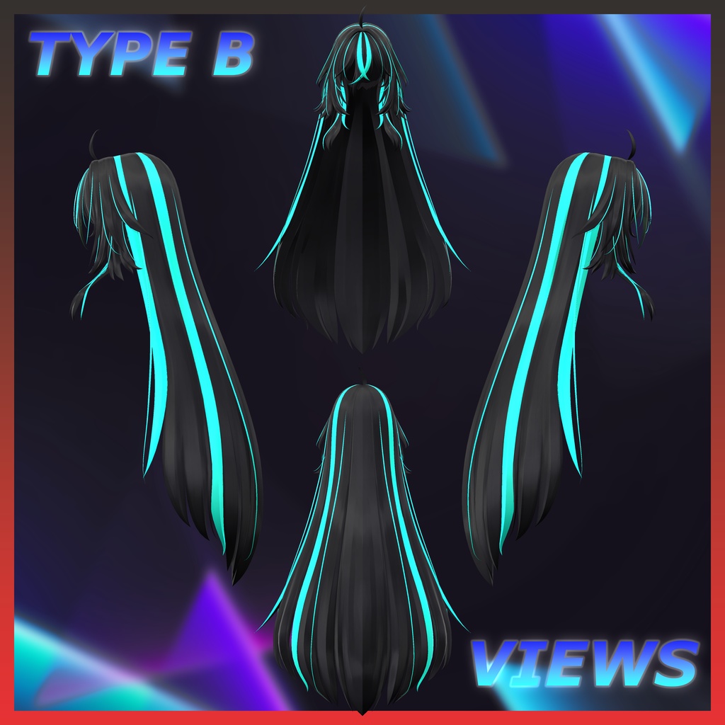 H02 よふかしロング Highlights Texture 【VRC Hair Texture - きりはら製作所】