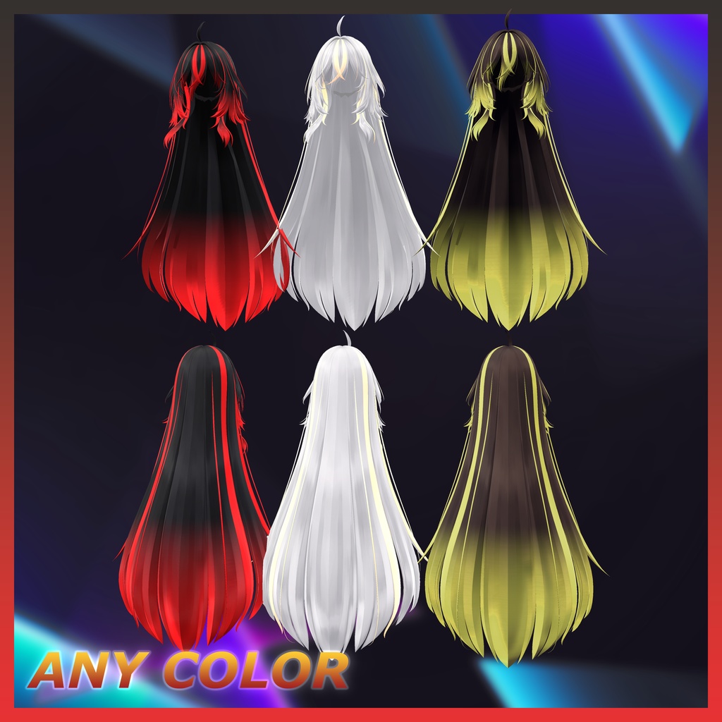 H02 よふかしロング Highlights Texture 【VRC Hair Texture - きりはら製作所】