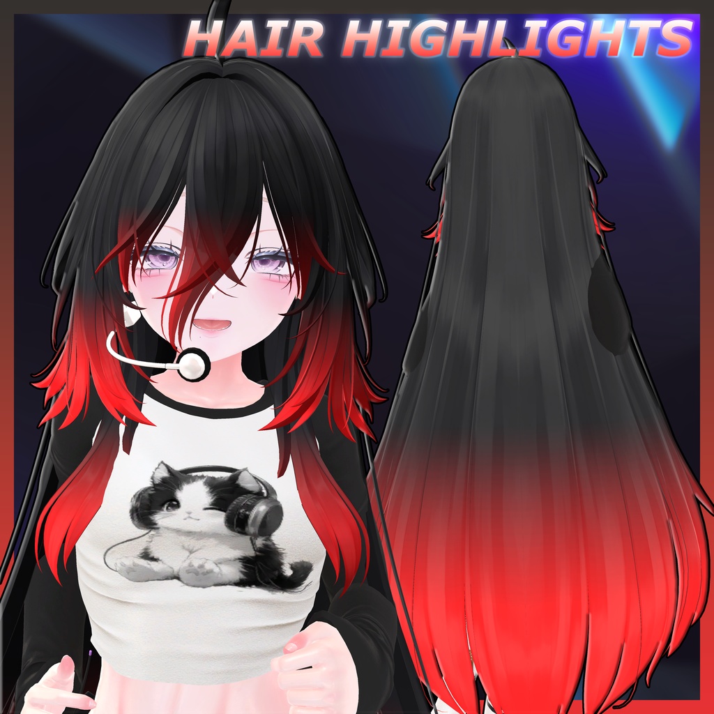 H02 よふかしロング Highlights Texture 【VRC Hair Texture - きりはら製作所】