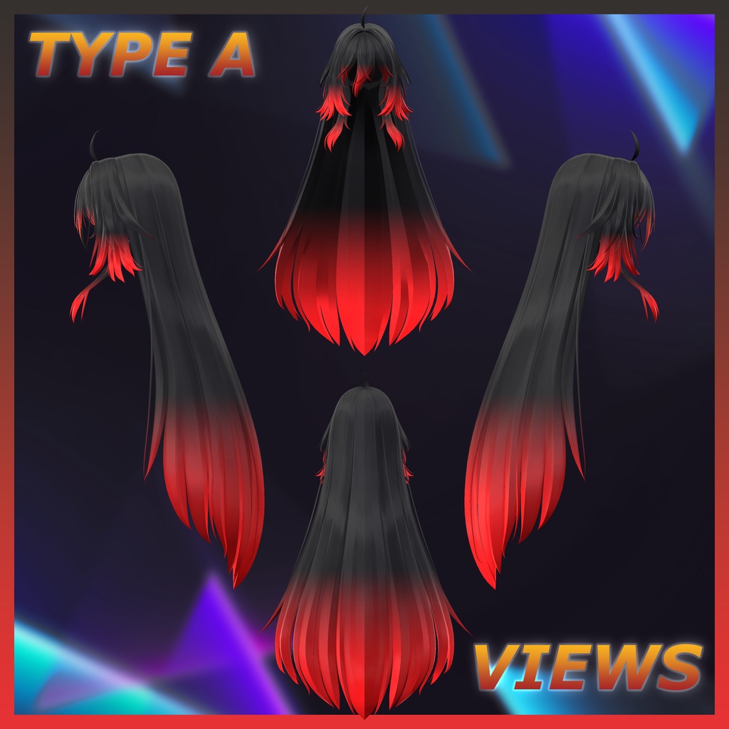 H02 よふかしロング Highlights Texture 【VRC Hair Texture - きりはら製作所】