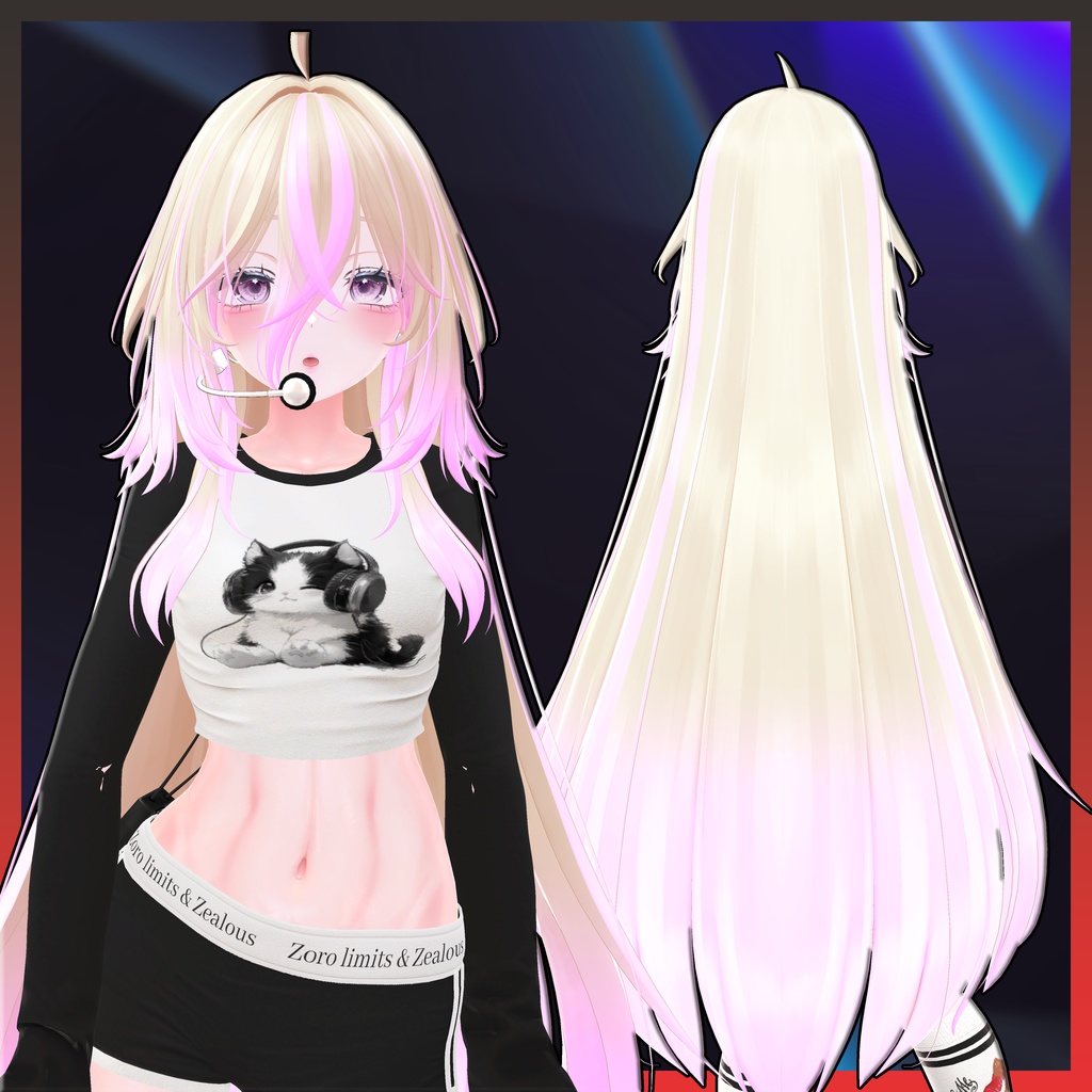 H02 よふかしロング Highlights Texture 【VRC Hair Texture - きりはら製作所】