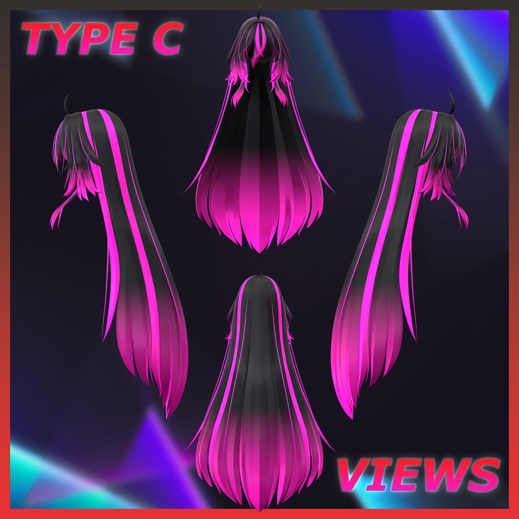 H02 よふかしロング Highlights Texture 【VRC Hair Texture - きりはら製作所】