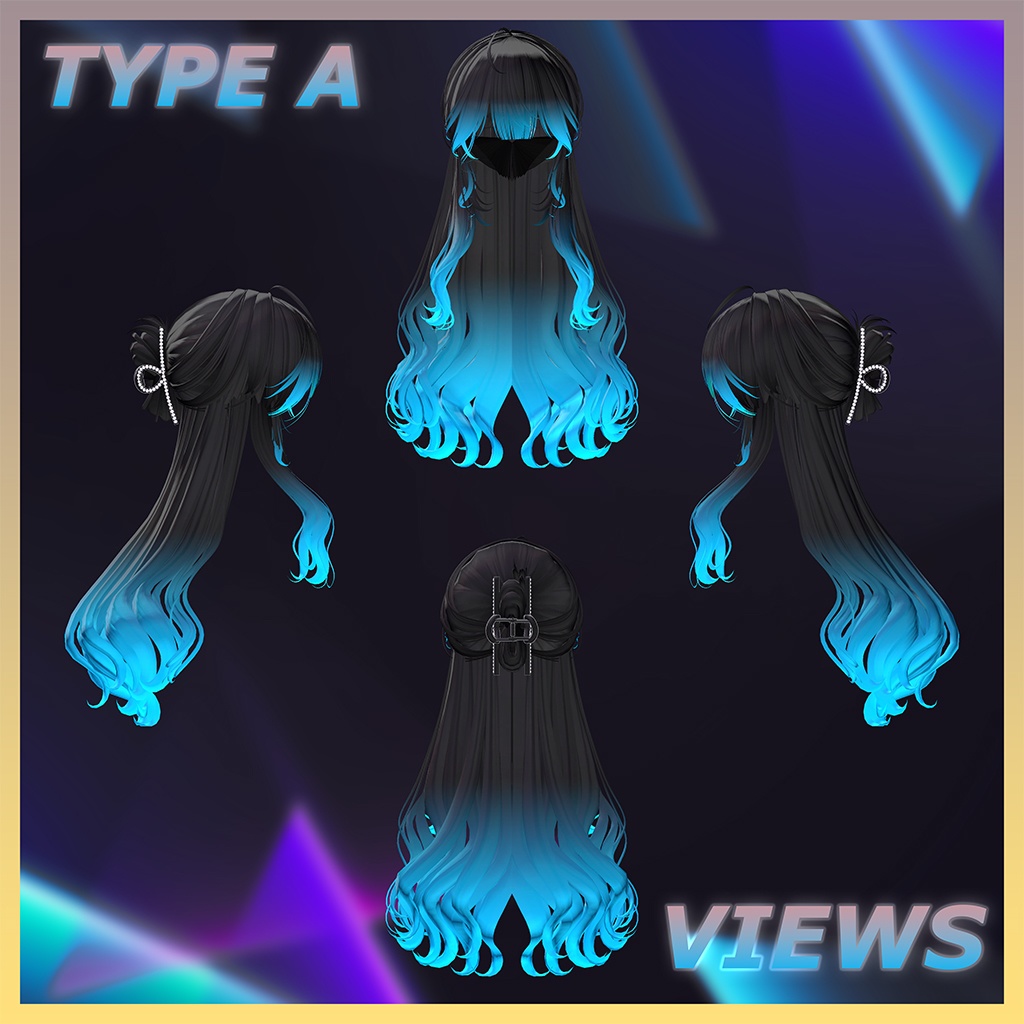 2Way Vance Clip Hair Ver.2 Highlights Texture 【VRC Hair Texture - GLAY Unknown】