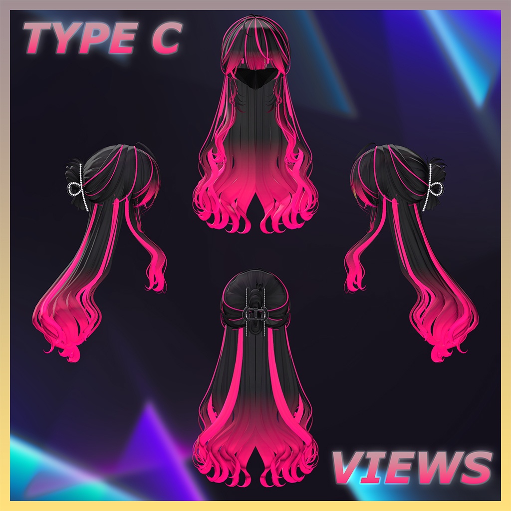 2Way Vance Clip Hair Ver.2 Highlights Texture 【VRC Hair Texture - GLAY Unknown】